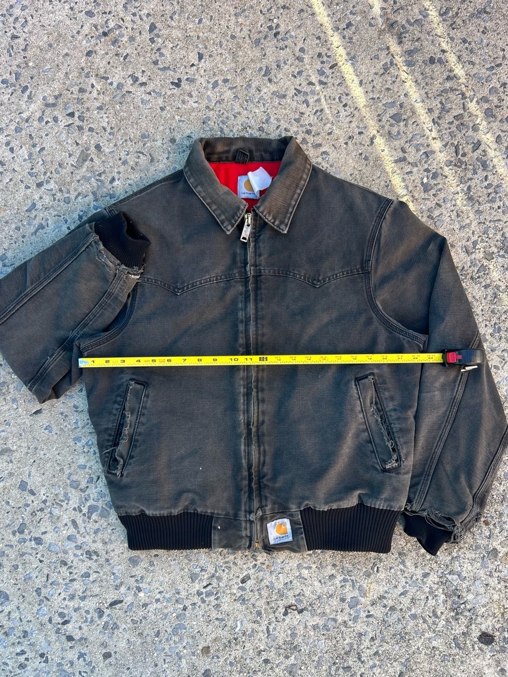 Vtg 90s Distressed And Faded Carhartt Jacket J13 BLK Santa Fe Size M - Picture 3 of 11